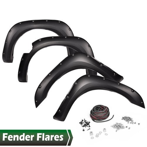 Solid Spare 4Pcs Fender Flares Front & Rear Fits For 2004-2015 Nissan Titan Pocket Style