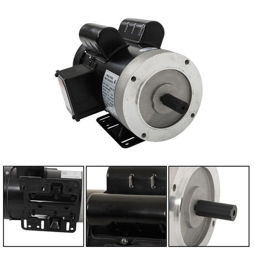 Solid Spare 5HP Electric Motor 3450RPM 56C Frame 5/8" Shaft 60HZ TEFC Single Phase 208-230V