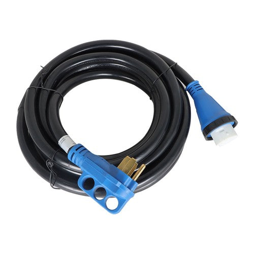 Solid Spare 50A 25FT RV Power Extension Cord W/ LED & Twist Lock Plug Inlet 125/250V