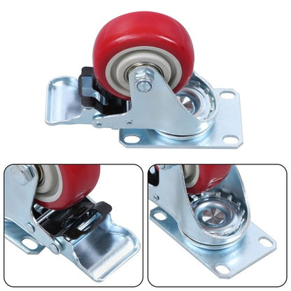 Solid Spare 3 Inch Industrial Heavy Duty Swivel Caster Wheels with Brake Set of 4 Safety