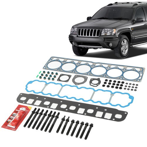 Solid Spare Fit For 99-03 Jeep Grand Cherokee Wrangler TJ 4.0L Head Gasket Set Head Bolts