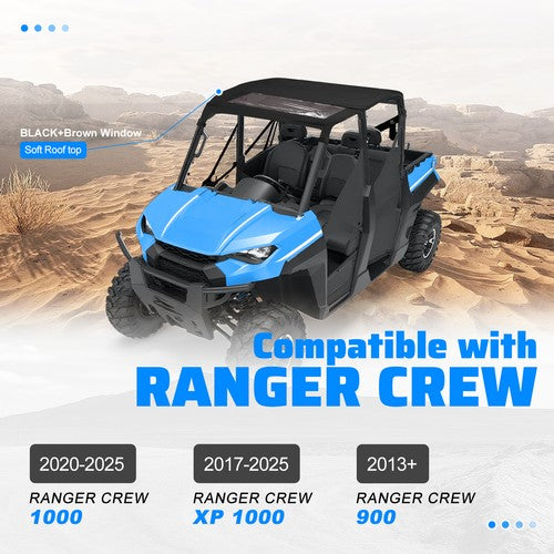 Solid Spare Soft Roof Top For Polaris Ranger Crew 1000/900/570/Crew XP/PRO XD 4000 15-26 UTV