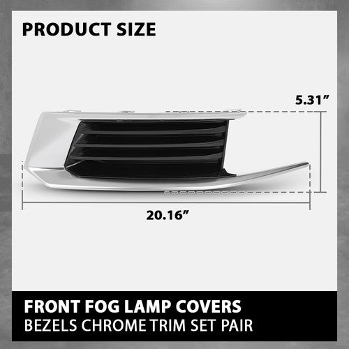 Solid Spare Fit For 2018-2019 Cadillac XTS Front Bumper Insert Fog Light Cover Left+Right