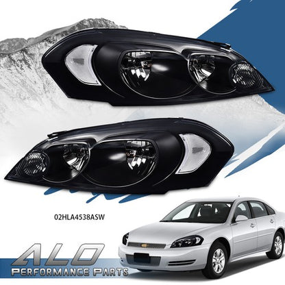Solid Spare FIT FOR 2006-2016 CHEVY IMPALA LIMITED SMOKED /CLEAR CORNER HEADLIGHT HEAD LAMPS