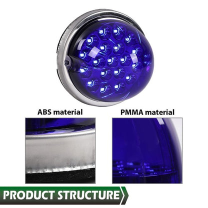 Solid Spare New Blue Lens Watermelon (19 LED) Marker Turn Signal Light Universal w/ Base