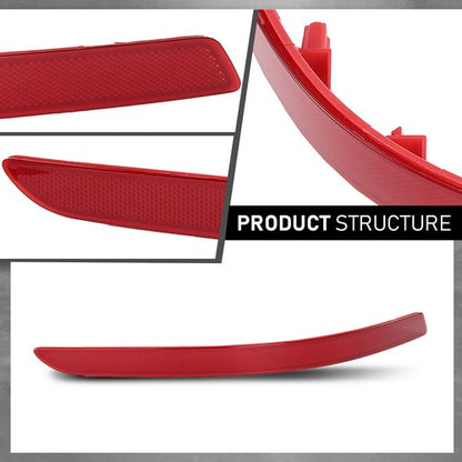 Solid Spare Fit For 2014-2015 Kia Optima Red Rear Bumper Reflector Left+Right Side