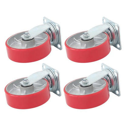 Solid Spare 4 Pack 6" × 2" Heavy Duty Swivel Caster Wheels 4800Lbs Industrial Polyurethane