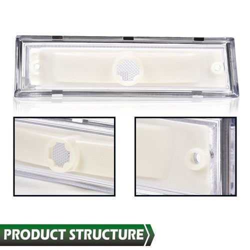Solid Spare Pair Front Signal Side Marker Lights Clear Fit For 81-91 GMC Chevy Pickup Truck