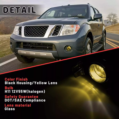 2P Fog Light For 2010-2019 Nissan Frontier 2005-2015 Nissan Xterra  w/Bulb Cover