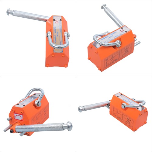 Solid Spare Magnetic Lifter Lifting Magnet Hoist 880 lbs/400 kg 2.5 Safety Factor Orange