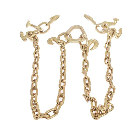 Solid Spare Chain V Bridle w/ RJT Hook Tow Truck Winch Cable Pull Wrecker Recovery Grab