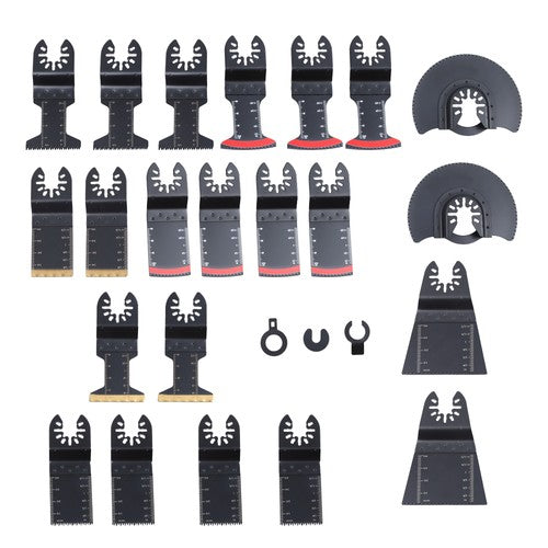 Solid Spare 25PCS Titanium Oscillating Tool Blade, Professional Bi-Metal Multitool Blades Ki