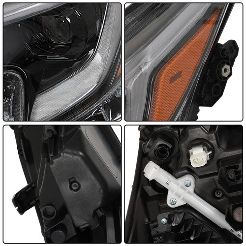 Solid Spare For Toyota Corolla 2023 LH/Driver Side Black Headlight Headlamp Clear Lens LED