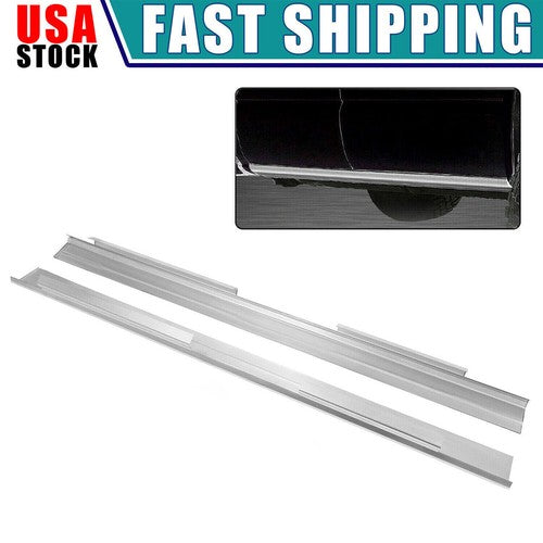 Solid Spare PAIR Slip-On Rocker Panel For GMC Sierra Chevy Silverado Avalanch Crew Cab 99-07