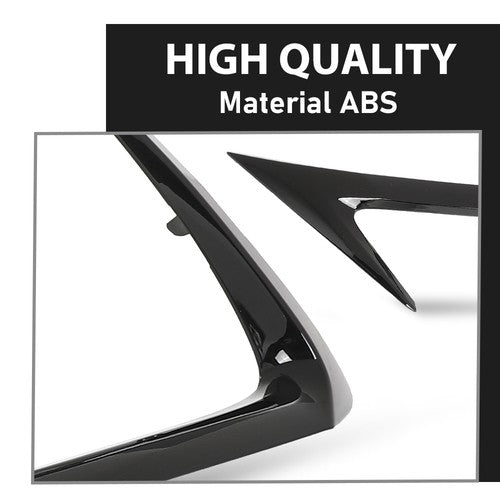 Solid Spare 2pcs Front Grille Outer Trim Molding Gloss Black Fit For 2014-2017 Lexus CT200H