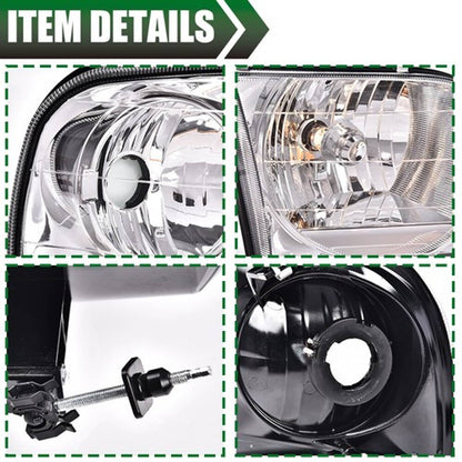 Solid Spare Pair Headlights & Parking Corner Lights Fit For 97-03 Ford F150/99-02 Expedition