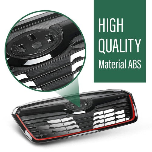 Solid Spare For 2019 2020 2021 Subaru Forester Sport Front Bumper Upper Grille w/Red Trim
