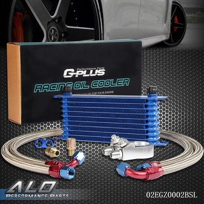 Solid Spare Universal 10 Row Aluminum Transmission Engine Oil Cooler Filter Adapter Hose Kit