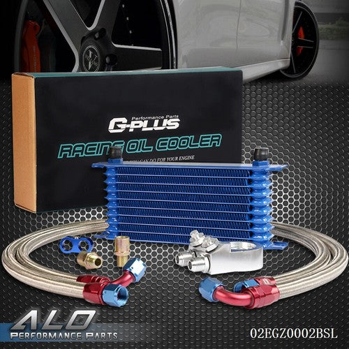 Solid Spare Universal 10 Row Aluminum Transmission Engine Oil Cooler Filter Adapter Hose Kit