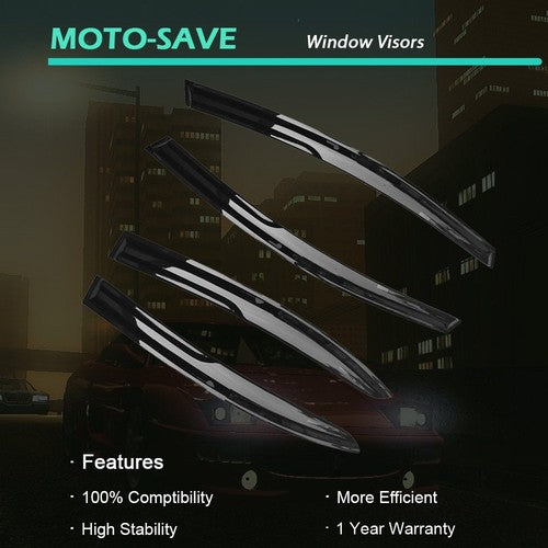 Solid Spare Window Rain Guard Visors 4-Door Sedan For Honda Civic 2006-2011 Mugen II Style