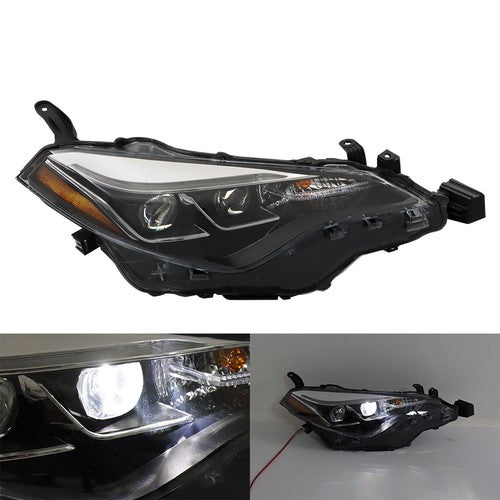 Solid Spare Projector Headlight Assembly Fit For 2017-2019 Toyota Corolla Right Side Black