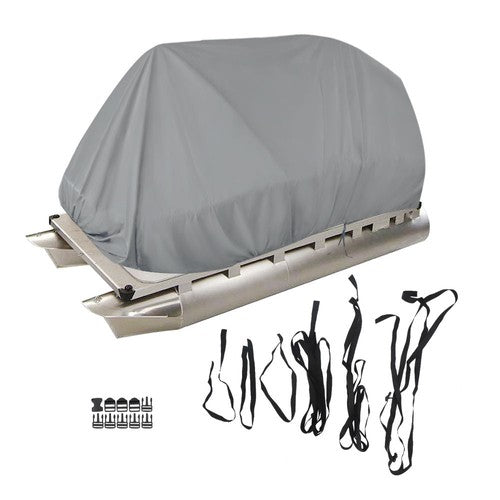 Solid Spare 21-24Ft Waterproof Heavy Duty Pontoon Boat Cover Outdoor UV Rain Dust Protection