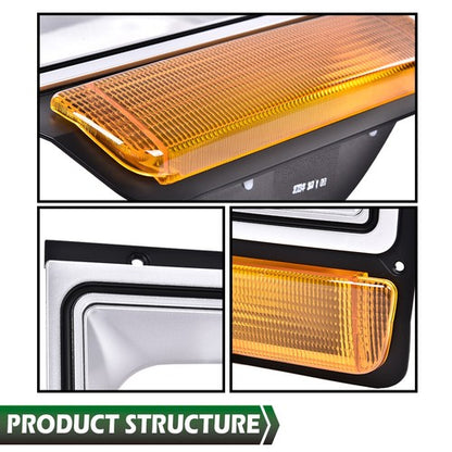 Solid Spare Pair Headlight Bezel Trim w/ Parking Turn Signal Light Fit For Dodge D/W Truck