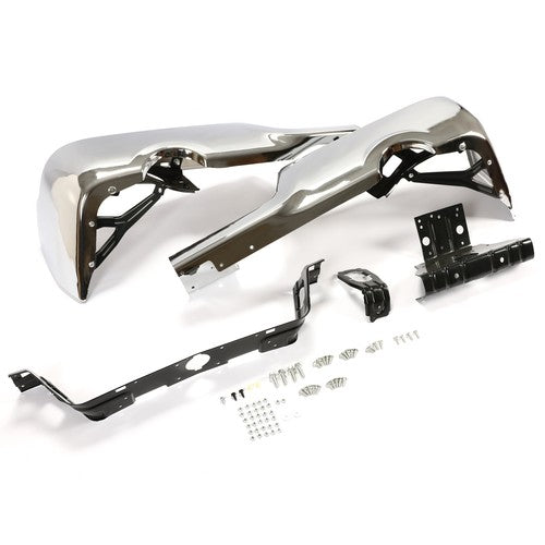 Solid Spare Rear Bumper Chrome For 2009-2018 Dodge RAM 1500 w/o Sensor Holes w/ Dual Exhaus