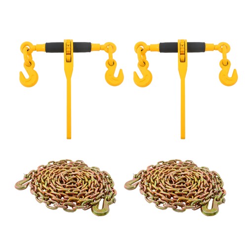Solid Spare 2 x Steel Yellow Chain and Bundle Kit 3/8"-1/2" G80 12000lbs Width 23"-34" Chain