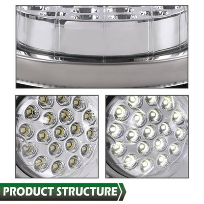 Solid Spare White LED / Clear Lens Watermelon Marker Turn Signal Clearance Light w/ Base New
