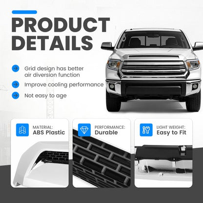 Solid Spare Chrome Front Upper Hood Bulge Molding Grille Trim For Toyota Tundra 2014-2021