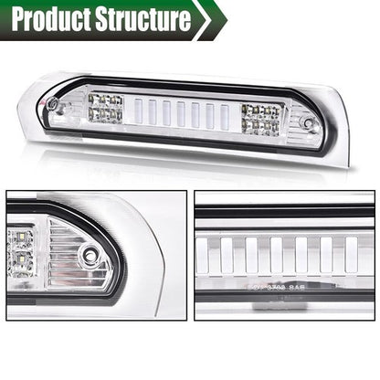 Solid Spare Fit For 02-09 Dodge Ram 1500 2500 LED 3rd Tail Brake Light Cargo Lamp Clear