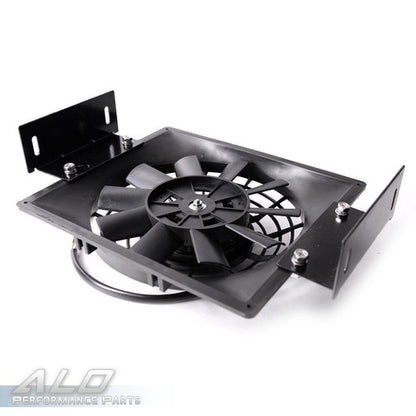 Solid Spare Universal 28 Row AN10 Aluminum Transmission Engine Oil Cooler + 7" Cooling Fan