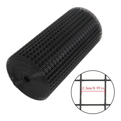Solid Spare 16 Gauge Black Welded Wire Fence Vinyl Coated Chicken Rabbit Mesh 1inch 24"x100'