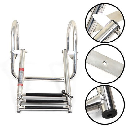 Solid Spare 3-Step Stainless Steel Ship Ladder With Handrails For Marine Yacht Swimming Pool