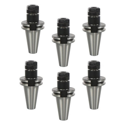 Solid Spare Collet Chucks Projection Length 2.76'' For CNC Milling 6Pcs CAT40-ER20 V-Flange