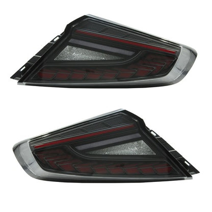 Pair Rear LED Dynamic Tail Lights Clear Lens Red Bar For 2022-2025  Subaru WRX