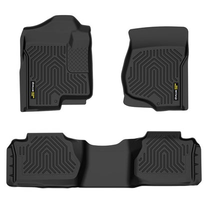 Solid Spare TPE Floor Mats Liners Fit For 07-13 Silverado Sierra 1500 2500 3500 Extended Cab