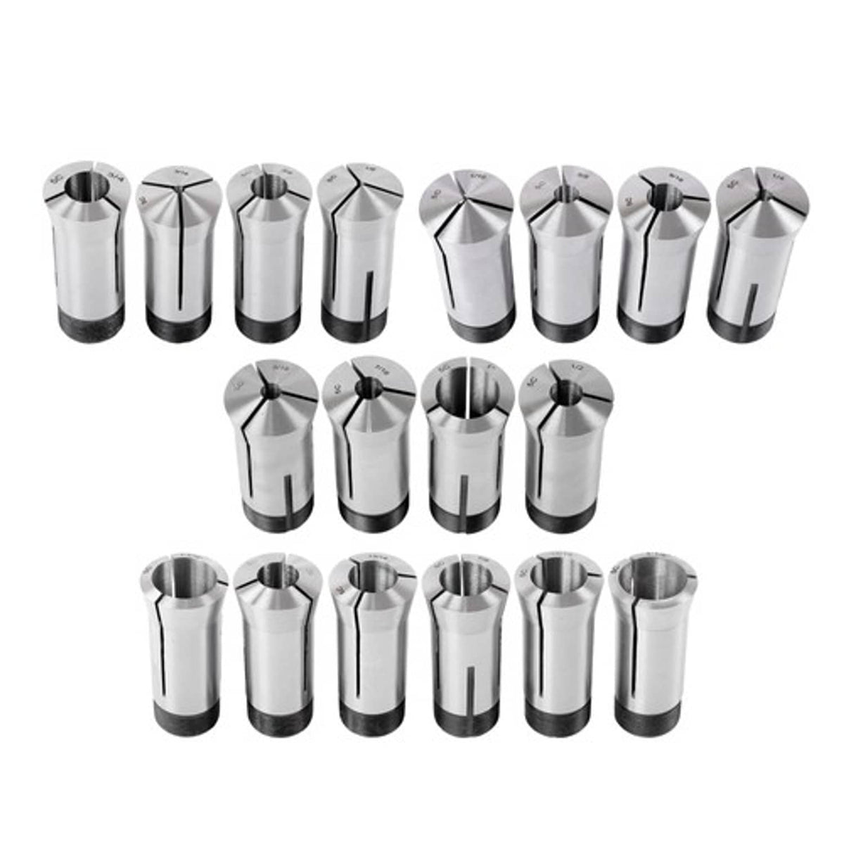 Solid Spare Precision 5C Collet Set .0006" TIR Certificate 18 Pcs 1/16~1-1/8" × 16ths