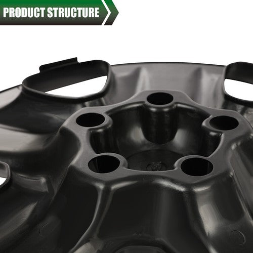 Solid Spare Fit For 06-12 Toyota RAV4 2pcs 17" Wheel Skin Hub Cap Full Rim Cover Black