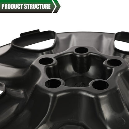 Solid Spare Fit For 06-12 Toyota RAV4 2pcs 17" Wheel Skin Hub Cap Full Rim Cover Black
