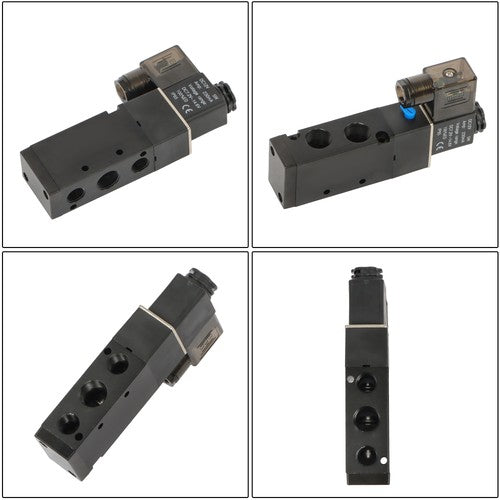 Solid Spare DC12V 3/8" BSPT 5 Way 2 Position Single Solenoid Pneumatic Air Valve