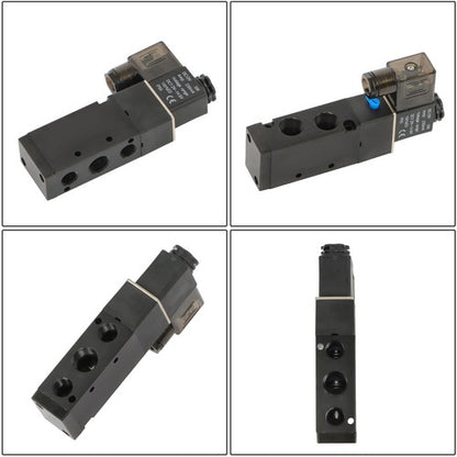 Solid Spare DC12V 3/8" BSPT 5 Way 2 Position Single Solenoid Pneumatic Air Valve
