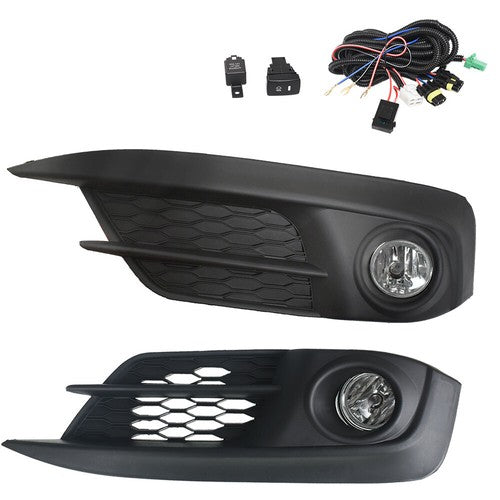 Solid Spare For 16 17 HONDA CIVIC 2/4Dr Bumper Driving Fog Lights w/Switch+Bulbs 2PCS