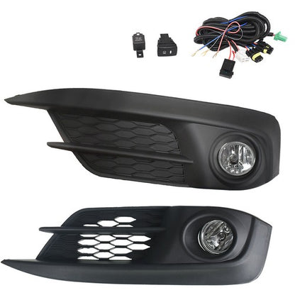 Solid Spare For 16 17 HONDA CIVIC 2/4Dr Bumper Driving Fog Lights w/Switch+Bulbs 2PCS