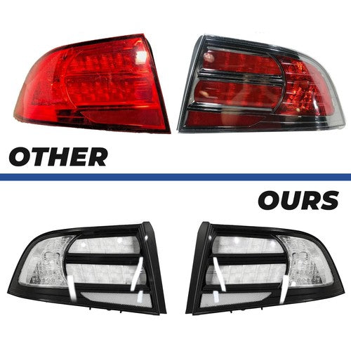 Solid Spare Rear Tail Light For 2004-2008 Acura TL Black Housing Clear Lens Halogen LH RH