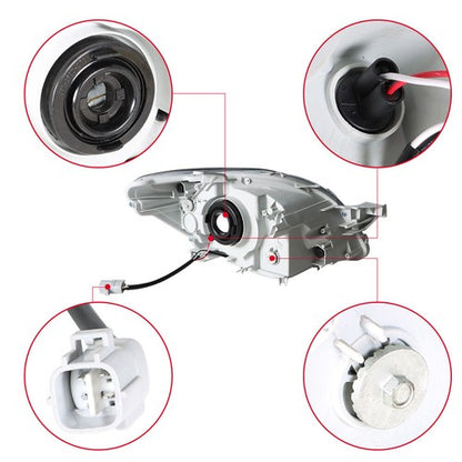 Solid Spare Driver+Passenger Side Fog Lights For 2007-2011 Toyota Yaris Halogen Headlights