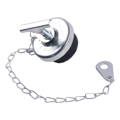 Solid Spare 2" Oil Filter Cap w/Chain 107981 for CASE D-429 Komatsu MX09 Doosan MEGA 500-V