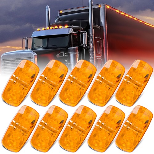 Solid Spare 10X Trailer Amber Marker LED Light Double Bullseye 10 Diodes Clearance Light