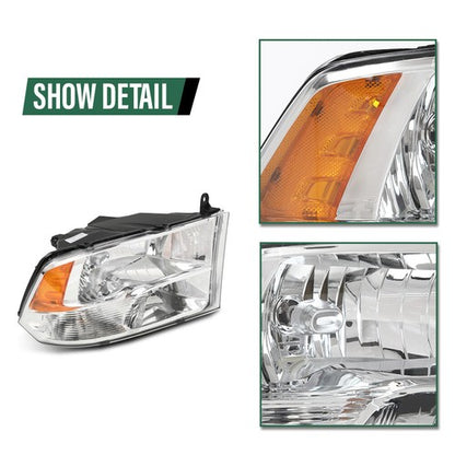 Solid Spare Headlight Assembly For 2009-2018 Dodge Ram 1500 2500 3500 Quad Cab Headlamp RH
